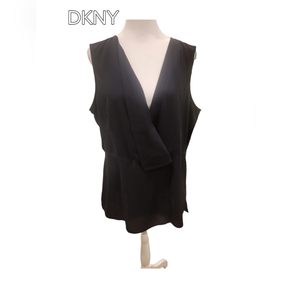Dkny Top Blouse Dark Navy Blue Sz XL NWT